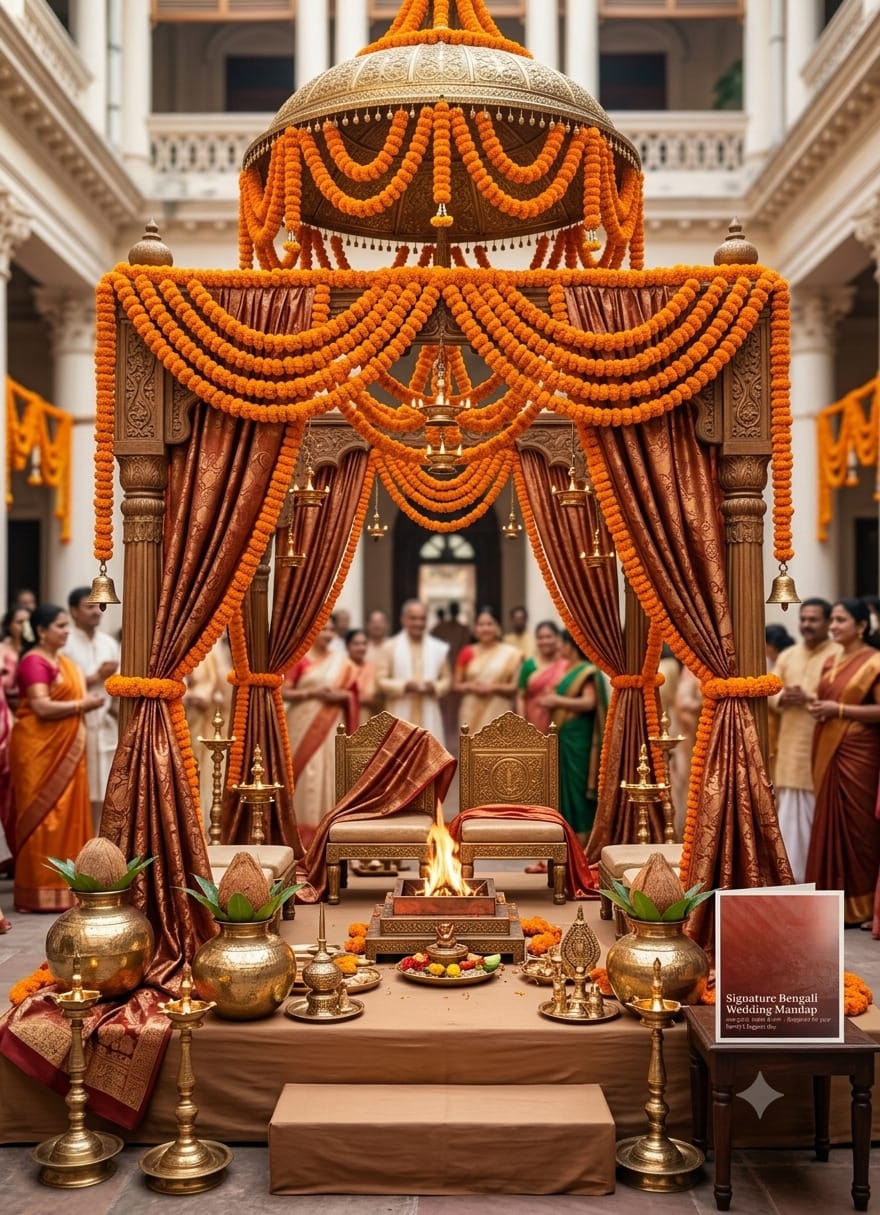 Bengali wedding mandap decoration