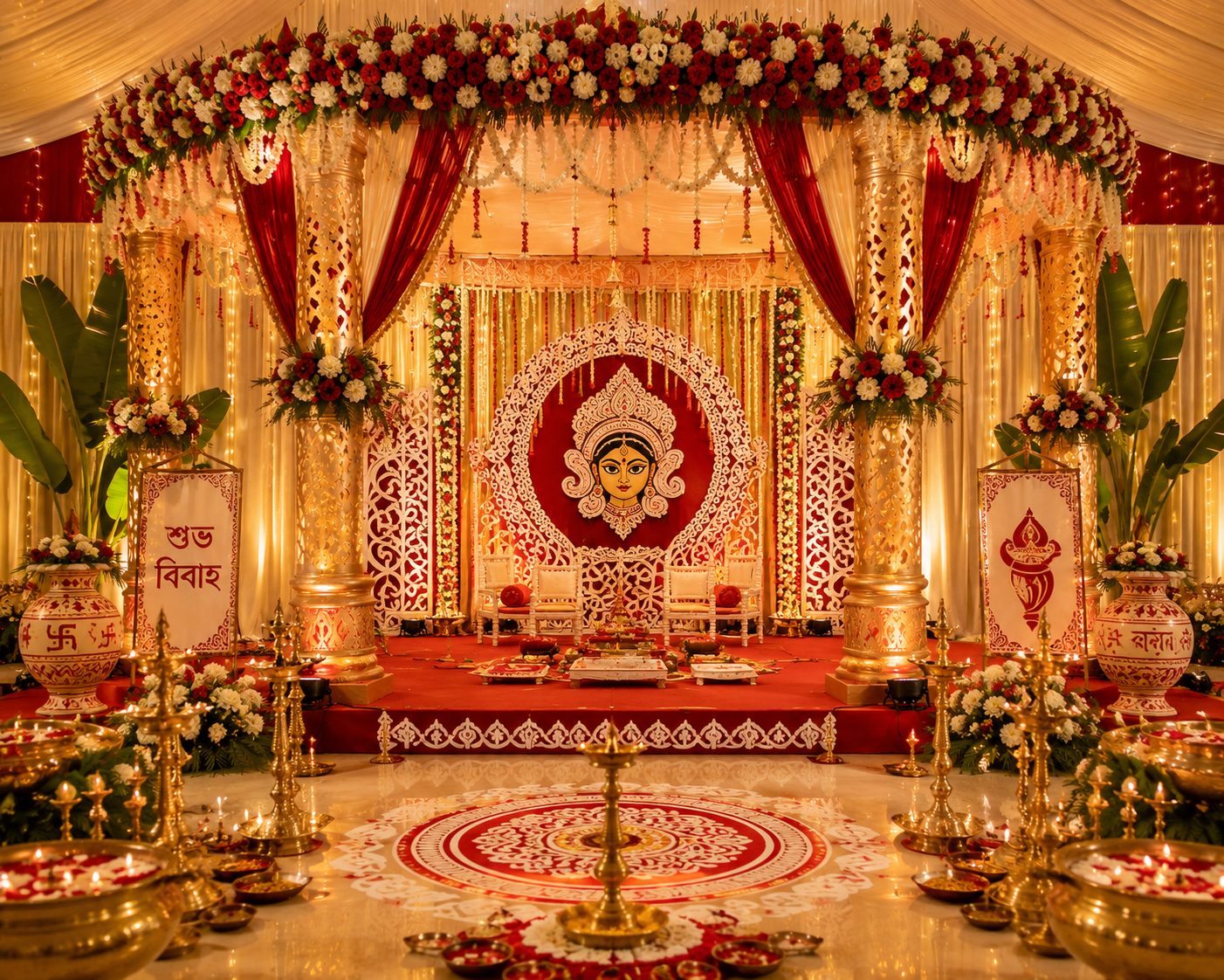 Marigold decoration for Haldi ceremony
