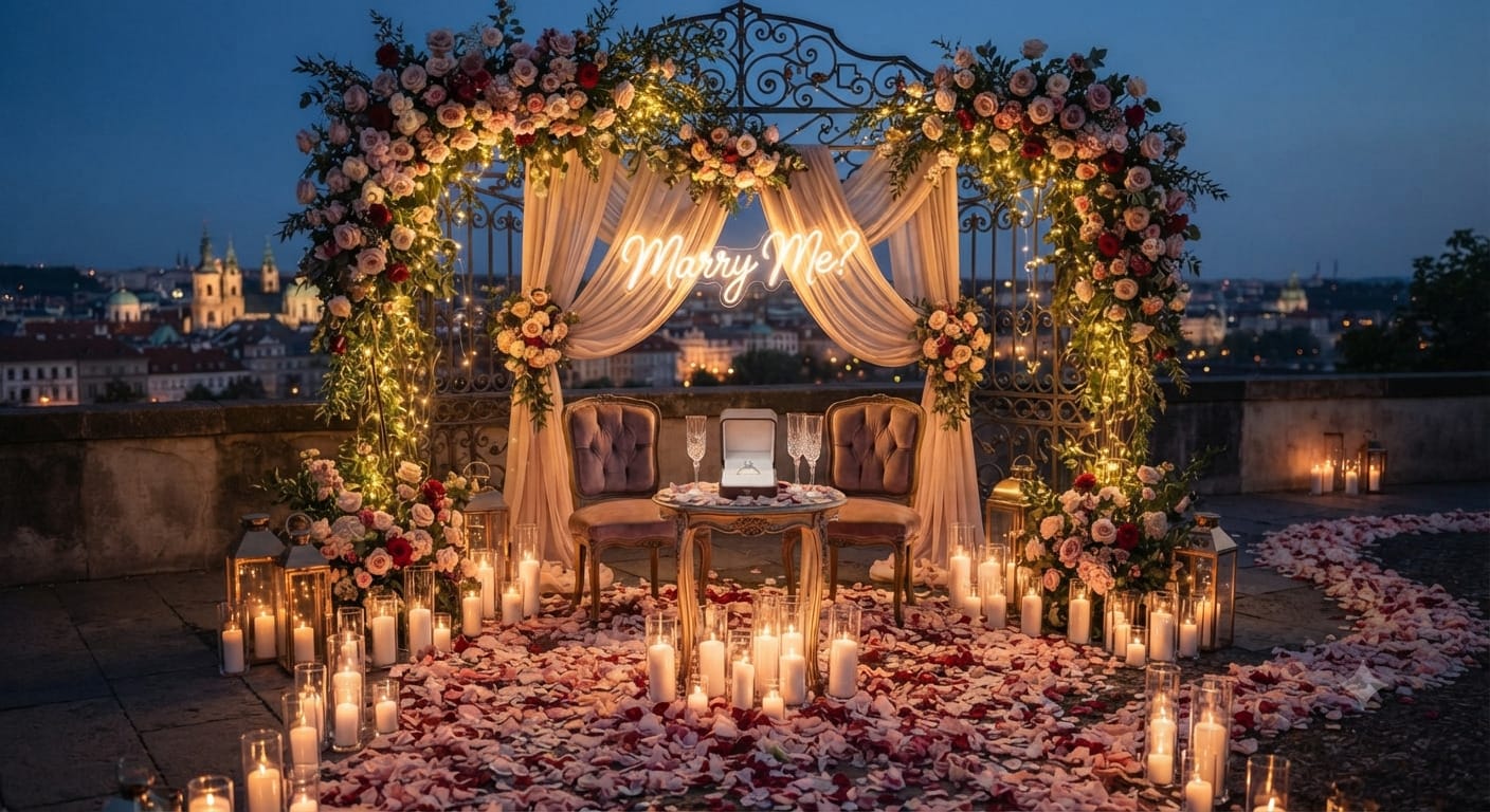 Floral arch for ring ceremony