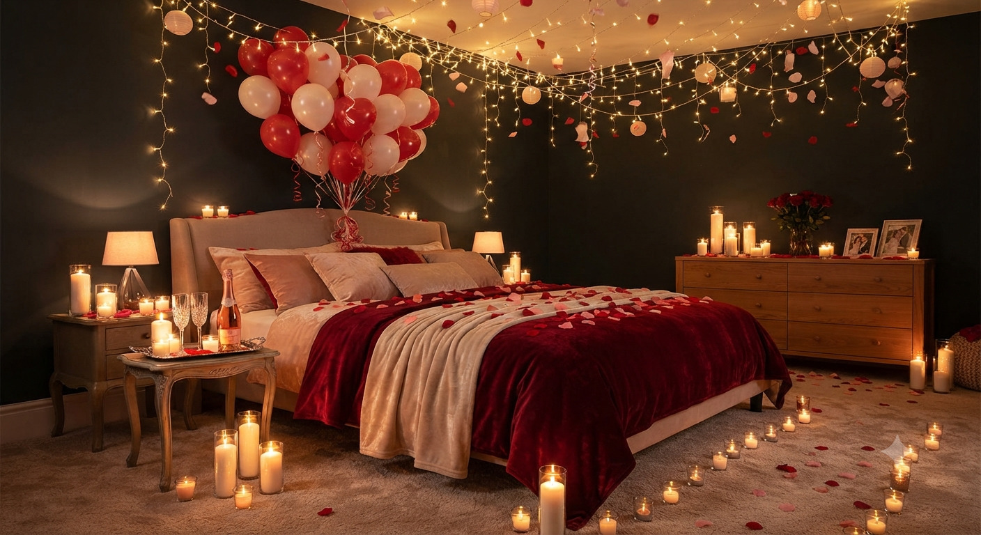 Romantic engagement decoration setup