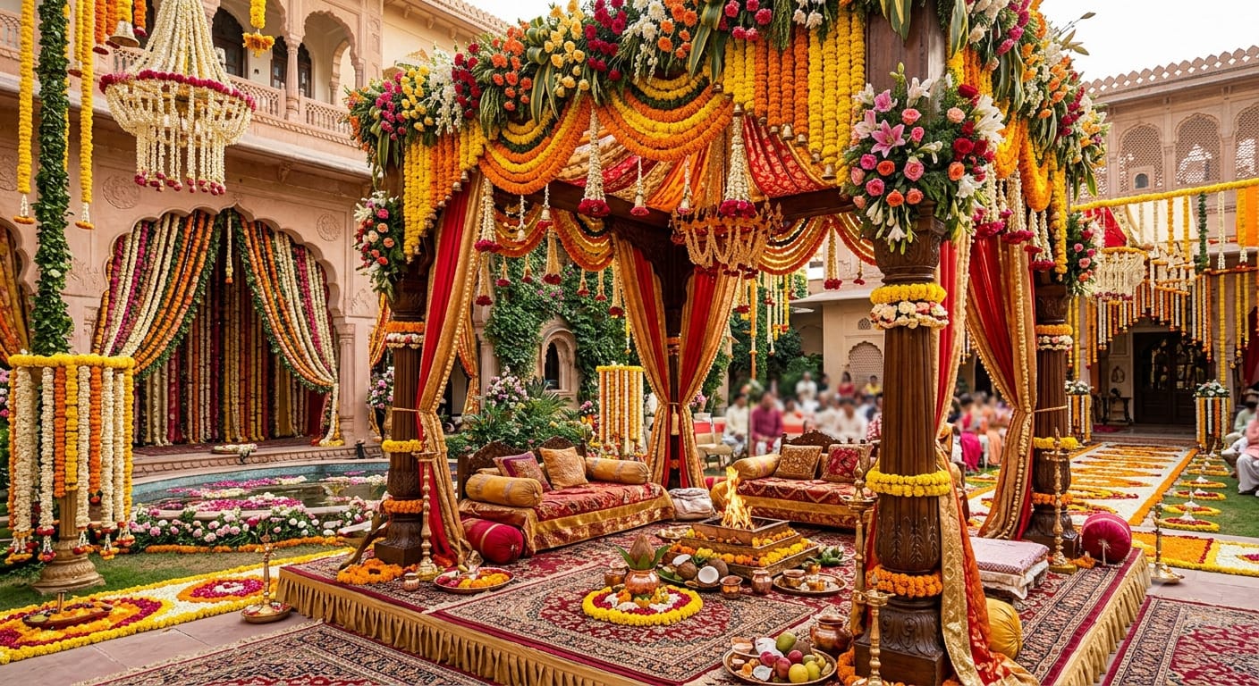 Hindu wedding mandap decoration