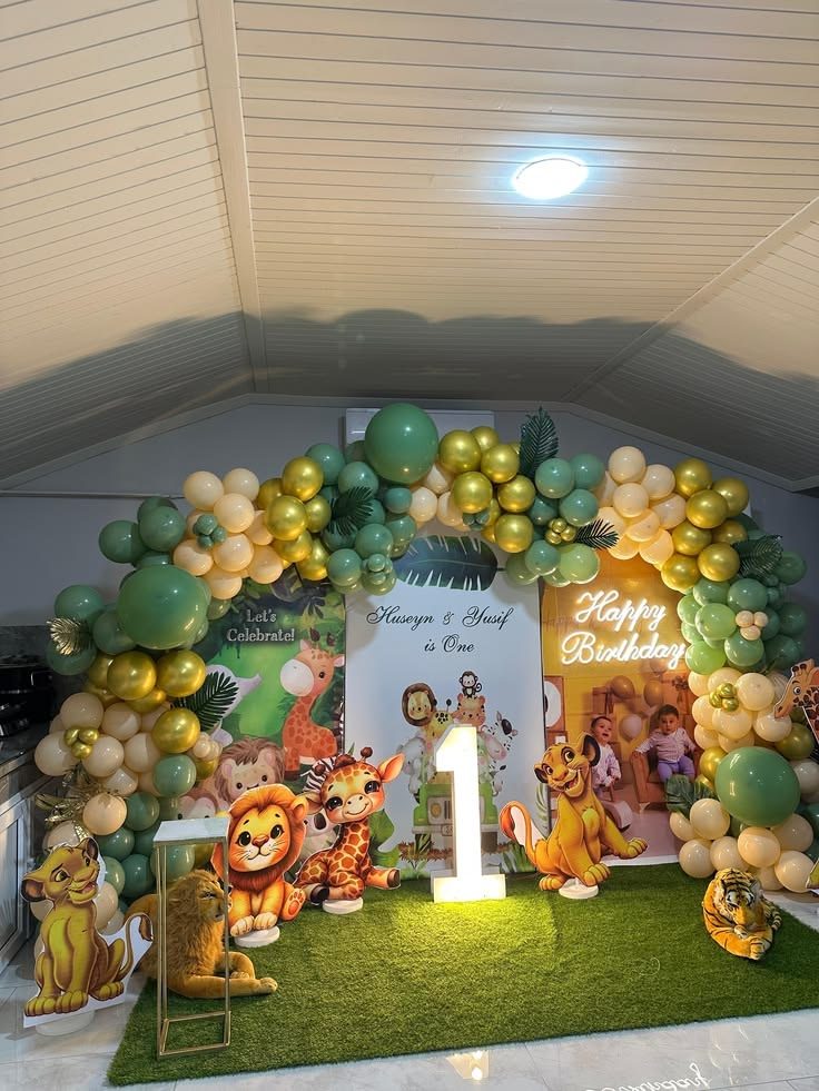 Jungle theme kids birthday backdrop