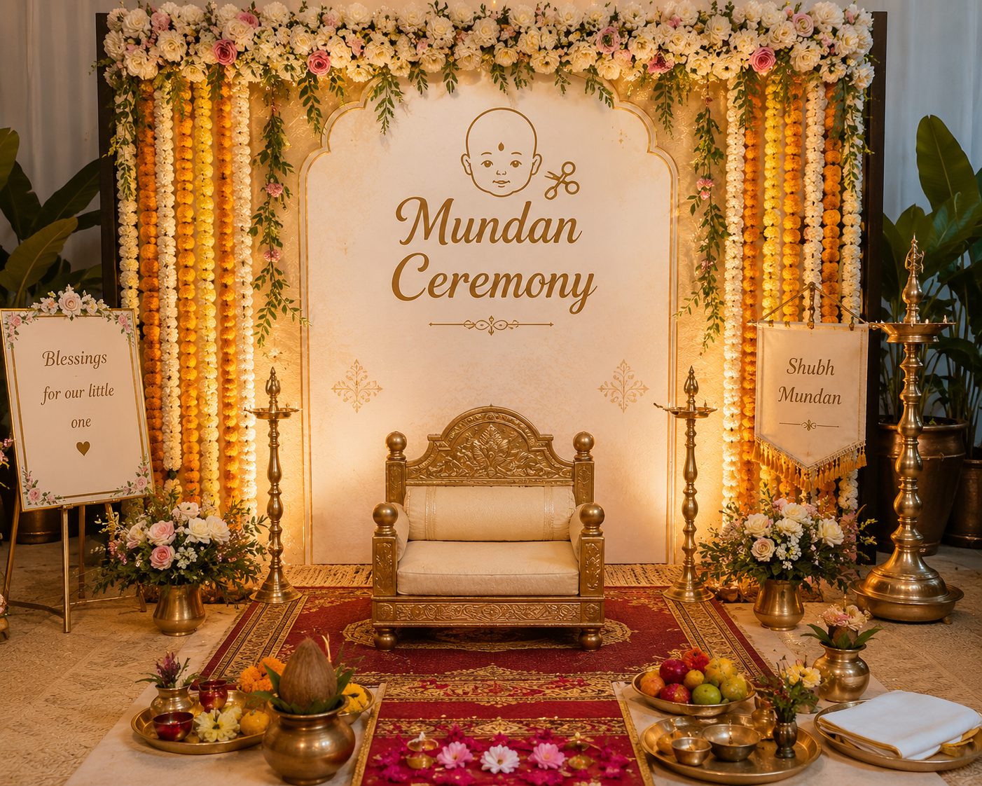 Traditional Mundan ceremony decoration