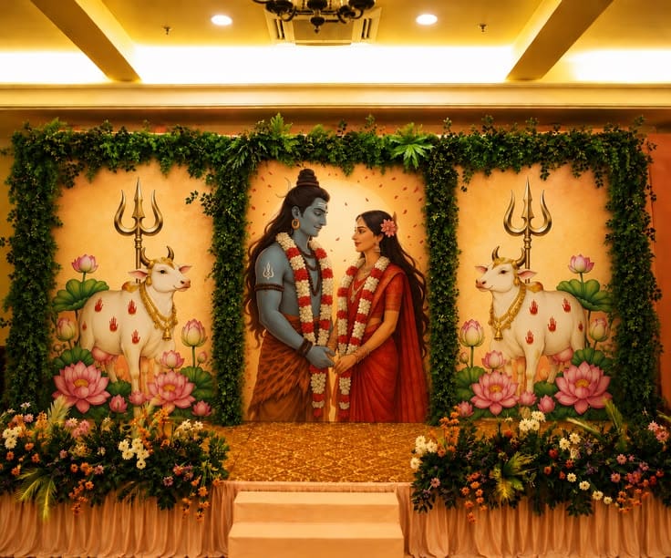 Traditional wedding stage backdrop